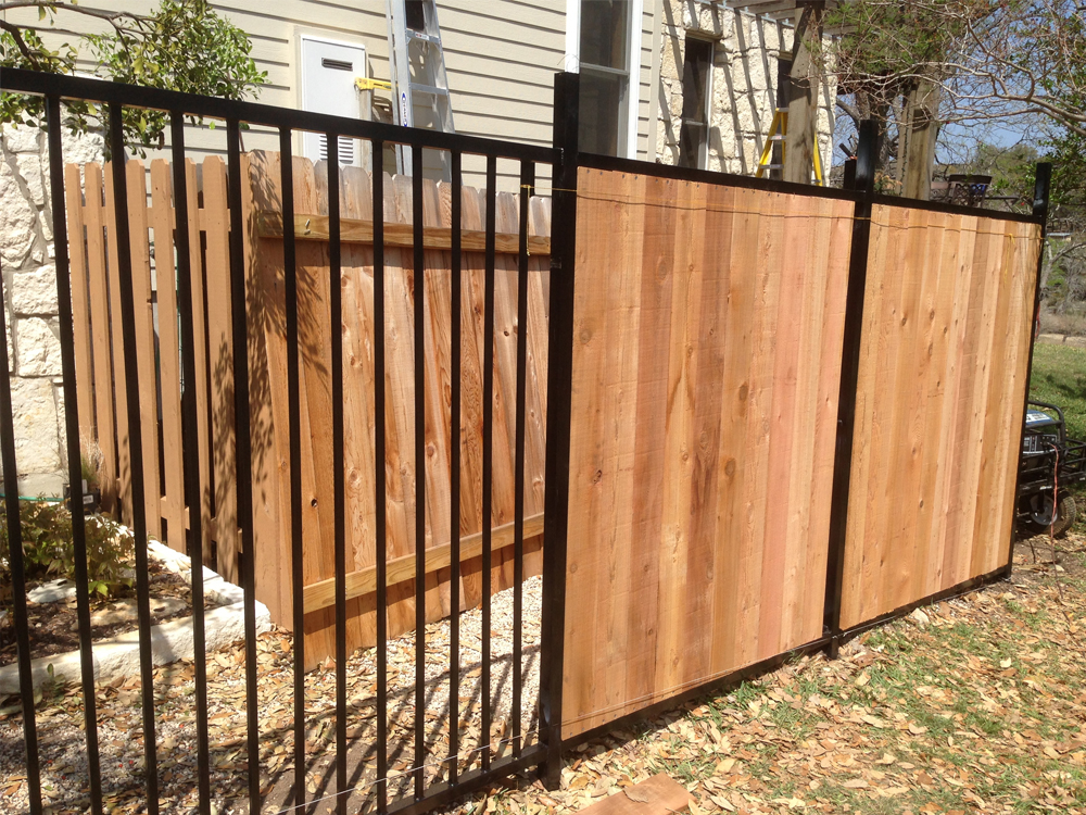 Iron wood gates